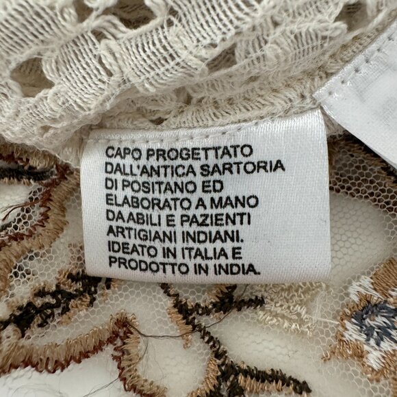 Nikki Danielle Boho Embordered Top Beige, Size Fits All - Picture 16 of 17